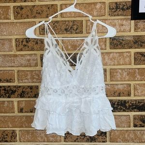 Size s ruffle cropped tank from Francesca’s